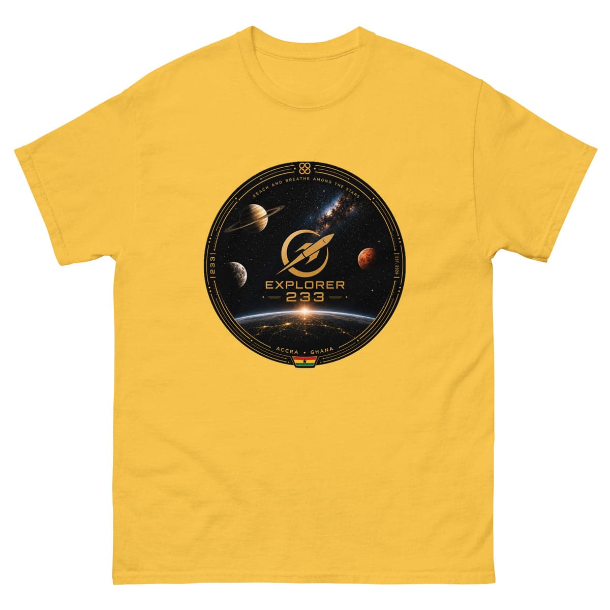 Yellow Explorer 233 orbit tee