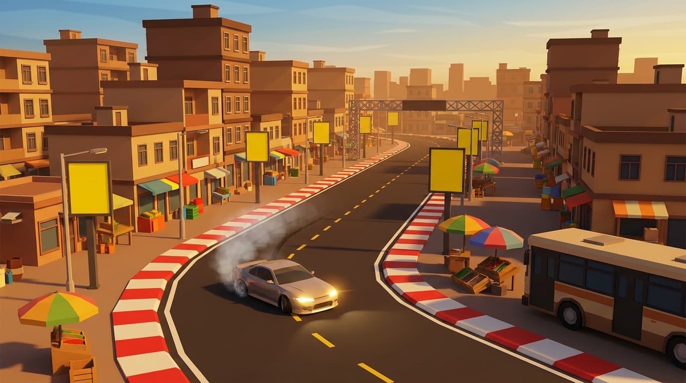 A racing circuit running through the streets of Accra in Chop First